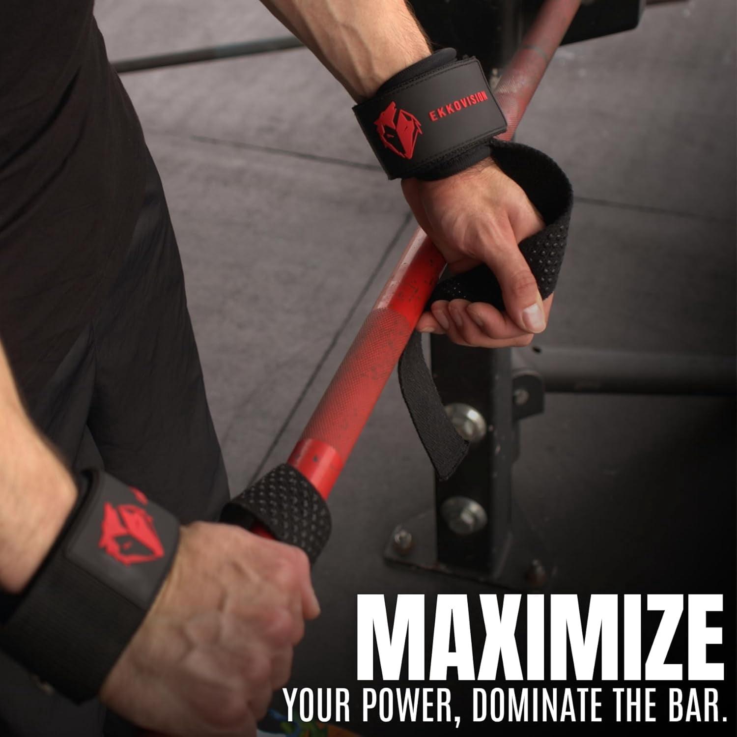 Weight Lifting Straps With Cuffed D Ring, Wrist Support for Men, Heavy Duty Thick Comfortable Lifting Straps, Secure Fit, Enhanced Grip, Straps for Weightlifting & Gym Training, Black
