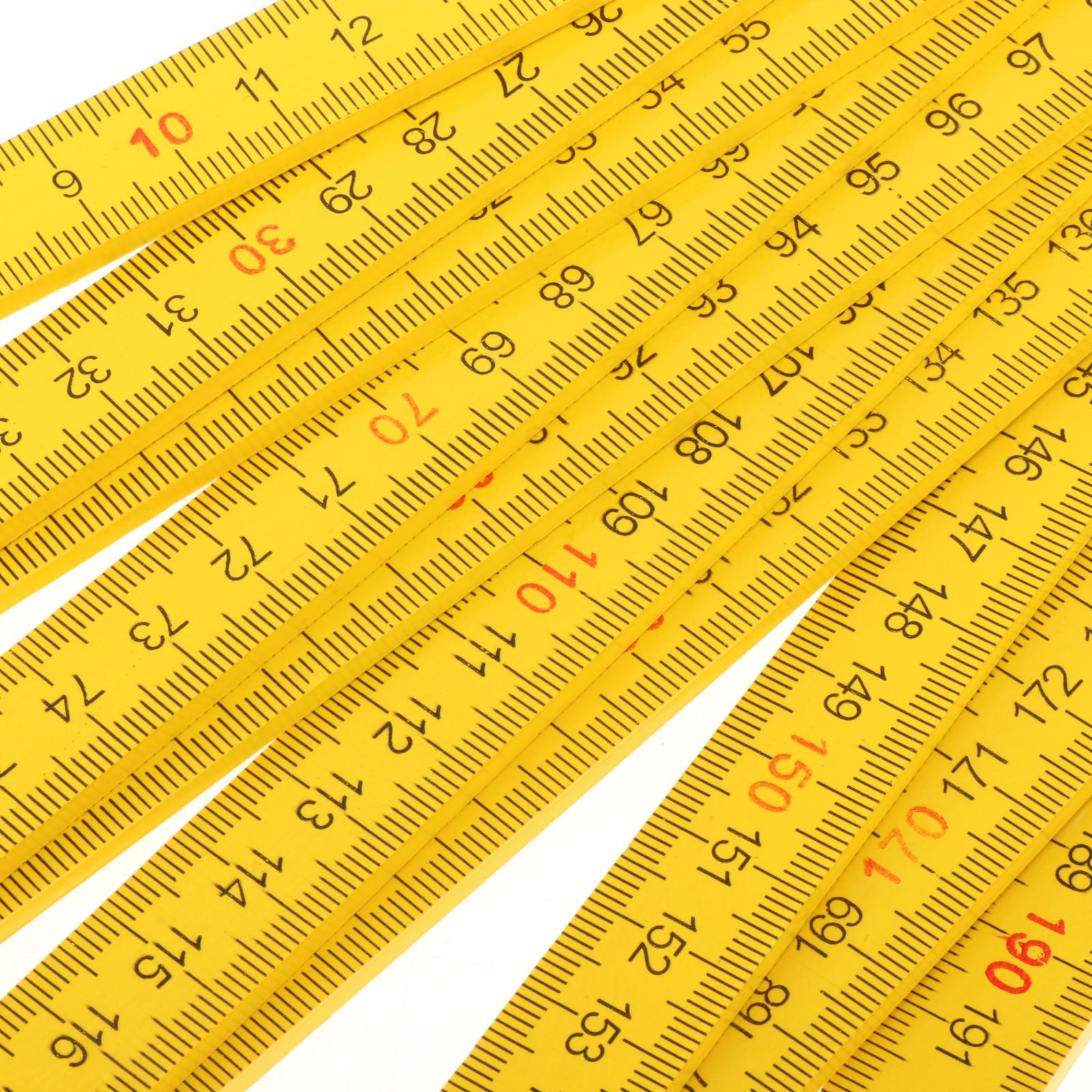 Folding Wooden Ruler, Foldable Ruler, Portable Compact Measuring Ruler Folding Wood Rule for Learning, Teaching, Carpenters, Lineman, Classroom 2m