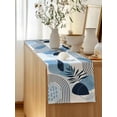 thumbnail image 5 of Table Runner 60 Inches Long for Kitchen Dining, Blue Bohogeometric Dresser Scarf Farmhouse, Dining Table Decorations for Wedding/Parties, Bohemia Ethnic Abstract Lines Leaf 13 x 60 In, 5 of 8