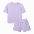 thumbnail image 2 of TOWED22 Toddler Boy Girl Golf Shorts Sets Summer Embroidery Golf Short Sleeve Shirts and Plaid Shorts Sets 2Pcs Golf Outfits Purple,4-5 Y, 2 of 9