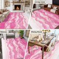 thumbnail image 5 of 5'x7' Area Rugs, Pink Ombre Indoor Outdoor Area Rug for Living Room Bedroom, Modern Moire Abstract Art Luxury Washable Bathroom Rugs Kitchen Floor Carpet Mats Home Decor Aesthetic, 5 of 8