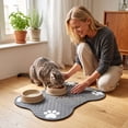 thumbnail image 6 of Dog Cat Mat for Food and Water,Bone Shaped Dog Placemat Bowl Mat with Rubber Backing,Rapid Absorbent Pet Feeding Mat, No Stains Pet Food Mats Indoor, Pet Accessories Supplies, 12"×19", 6 of 6
