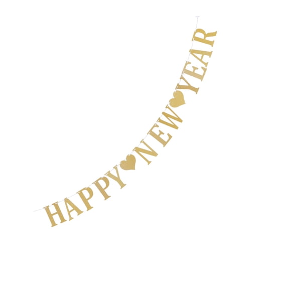 Minkissy Bannière Dorée Bonne Année 1Ensemble Forme Rectangulaire pour Fête de Fin d'Année