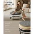 thumbnail image 4 of SONGMICS HOME LUIZ Collection - Ottoman Round Coffee Table Footstool Reversible Top Padded Seat Side Table Dove Gray, 4 of 6