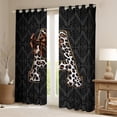 thumbnail image 2 of Homewish Bow Letter Monogrammed A Blackout Curtains Set of 2 (52x84 Each) for Teens,Leopard Print Window Curtains,Abstract Bohemian Damask Curtains and Drapes,Breathable Home Decor, 2 of 6