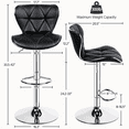 thumbnail image 4 of Alden Design Adjustable Mid-back Faux Leather Counter-Height Bar Stool, Set of 2, Black, 4 of 11