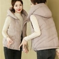 thumbnail image 6 of Puffer Vest for Women Cropped Hooded Sleeveless Zip Up Quilted Jacket Slim Fit Winter Warm Casual Outdoor Gilet With Pockets, 6 of 9