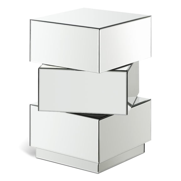 Meridian Furniture Haven Stacked Design Mirrored End Table