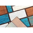 thumbnail image 3 of PREMIUM 3D Hand Carved Modern 8X10 8X11 Rug Contemporary 3995 Brown Turquoise, 3 of 11