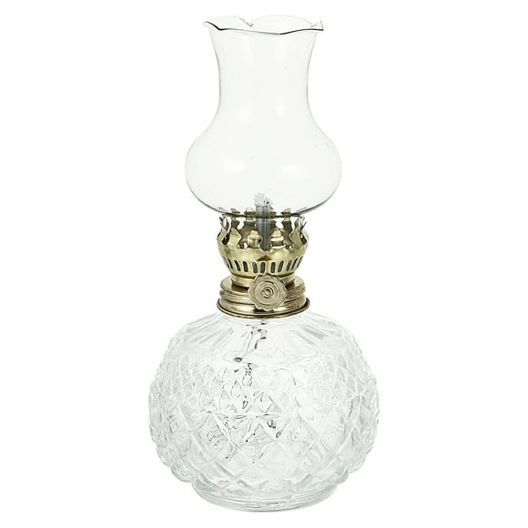 EeaseCA Retro Old Style Kerosene Lamp Glass Transparent Kerosene Lamp for Home