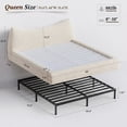 thumbnail image 5 of Queen Size Bed Frame with Removable Headboard & Soft Rounded Corners Cloud Bed Frame Boucle Bed,Beige, 5 of 10