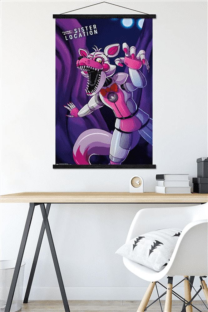 Five Nights at Freddy's: Sister Location - Funtime Foxy Wall Poster with Magnetic Frame, 22.375" x 34"