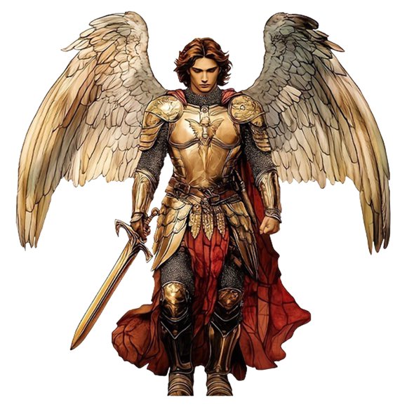TIELUTT Archangel Mi Chael 10.4" Shatterproof Acrylic Stained Dance Christmas Ornament Christmas Lamps for Cars Christmas Door Hanging Decorations Valentine Ceramic Decorations Hanging Easter Decorati