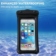 IClover 5.5" Waterproof Cell Phone Device Case PVC Dry Bag Pouch Snow-prevention Floating Dirtproof Protector for Boating Kayaking Swimming Snorkeling Skiing iPhone 6/6S/7/8 Plus Activities Black