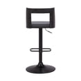 thumbnail image 5 of Armen Living Indoor Milan Adjustable Swivel Black Faux Leather and Black Wood Bar Stool with Black Base, 5 of 10
