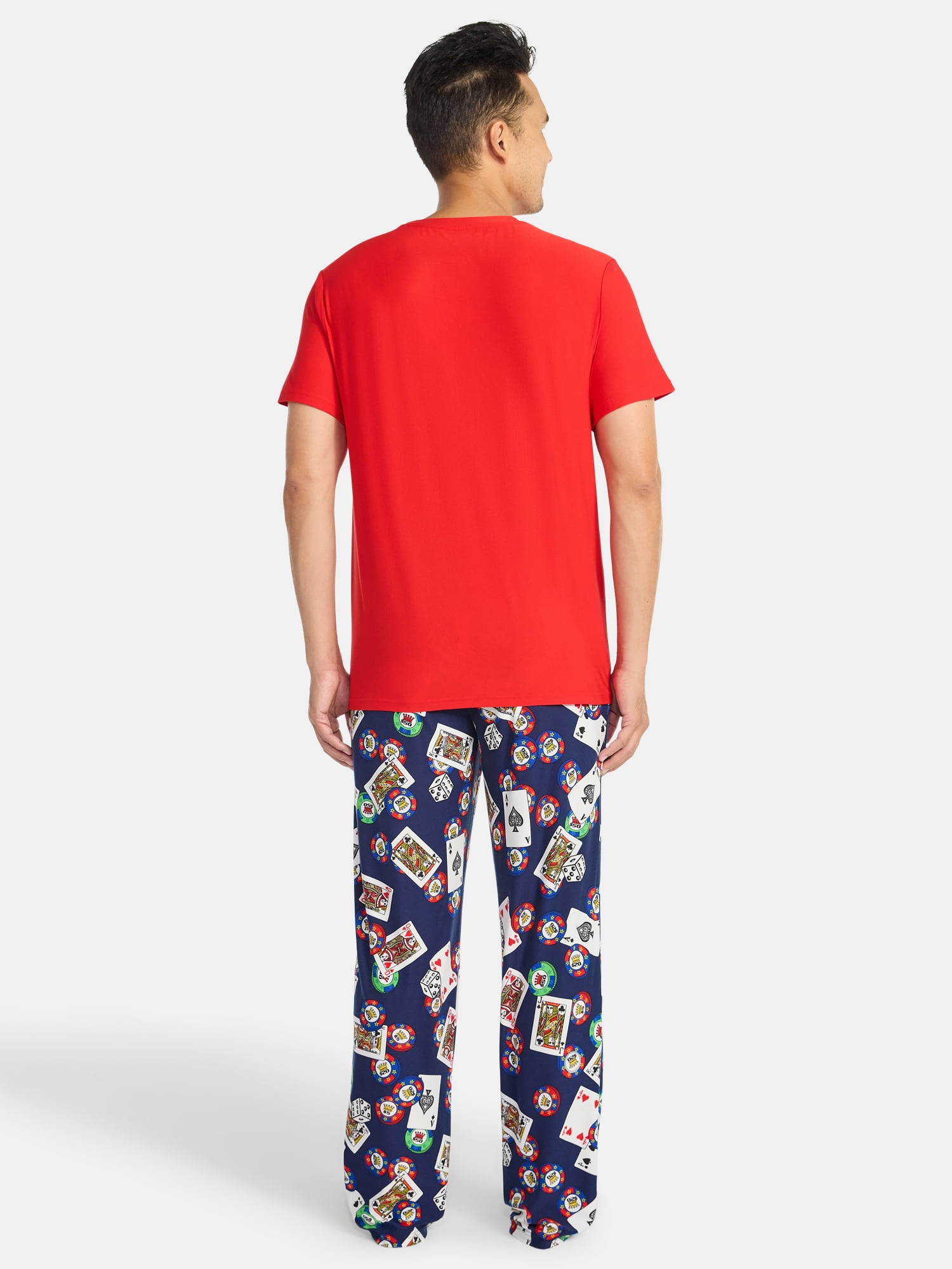 Fox + Badger Men's Short Sleeve Top and Pajama Pants Sleep Set, 2-Piece, Sizes S-XXL