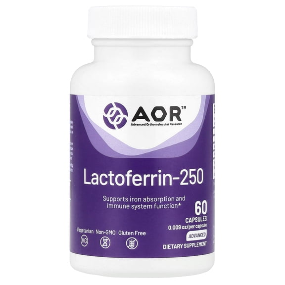 Advanced Orthomolecular Research AOR Lactoferrin-250, 250 mg , 60 Capsules