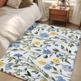 thumbnail image 4 of 4'x6' Area Rugs, Blue Yellow Floral Spring Indoor Outdoor Area Rug for Living Room Bedroom, Summer Botanical Pastoral Green Washable Bathroom Rugs Kitchen Floor Carpet Mats Home Decor Aesthetic, 4 of 8