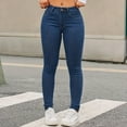 thumbnail image 4 of Women's High Waist Skinny Jeans - Moderate Stretch Denim Pants, Blue Size XXXXL, 4 of 5