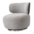thumbnail image 3 of Silla giratoria tipo barril,Silla giratoria de barril sala de estar moderna de 360 grados,Silla de sofá individual Silla redonda de ocio de moda,Silla decorativa con respaldo pequeño para Gris, 3 of 9