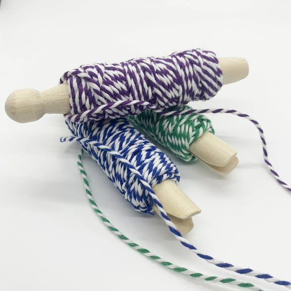 Hampton Art Baker's Twine Clothespin 3pk G/B/P