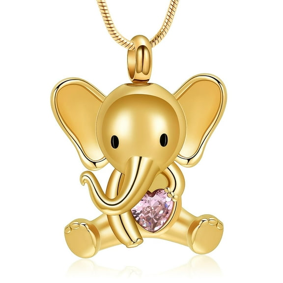 Urn Necklace for Ashes Elephant Cremation Jewelry Heart Crystal Ashes Pendant Stainless Steel Keepsake Memorial for Jewelry for Men Women