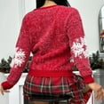 thumbnail image 5 of Women's Fleece Lined Splice Elk Christmas Knitted Sweater for Fall and Winter, Cozy and Festive, Great as Christmas Sweaters for Women and Christmas Gifts,Red,Size L, 5 of 5