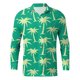 thumbnail image 4 of Camisas Manga Larga Hombre Hombres Casual Manga larga Otoño Invierno 3D Impreso Camisas Top Blusa Camisas (Green, XL), 4 of 5