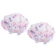 thumbnail image 1 of MasteelfCA 2pcs Waterproof Shower Caps Satin Beauty Caps Bathing Caps Bathroom Caps, 1 of 8