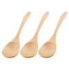 Household Kitchen Tableware Porridge Rice Wooden Scoop Spoon Wood Color 3pcs