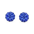 thumbnail image 2 of Bling Jewelry Womens Sparkling Sapphire 8MM Pave Crystal Ball Stud Earrings Sterling Silver, 2 of 5