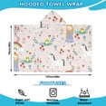 thumbnail image 2 of Pink Princess Unicorn Pattern Hooded Bath Towel，50"x30" for Ages 3 To 12 Kids, Quick Dry Lightweight Soft Microfiber Hood Beach Towel Cover Up for Kids, 2 of 7