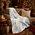 thumbnail image 3 of Coastal Celestial Seashell Coral Marine Motif, Peaceful Coastal Landscape Scene, Warm Flannel Blanket for Beach House and Living Room, Beach Lovers Housewarming Gift, Coastal Home Decor, 3 of 9
