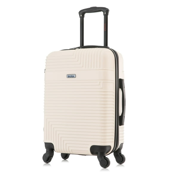 InUSA Resilience 20" Hardside Lightweight Luggage with Spinner Wheels, Handle, and Trolley, Sand