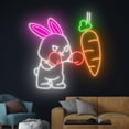 thumbnail image 3 of Handmadetneonsign Rabbit Boxing Carrot Neon Sign, Rabbit Boxer Carrot Led Sign, Happy Easter Neon, 3 of 5