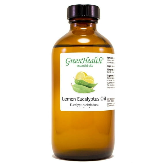 Lemon Eucalyptus Essential Oil - 8 fl oz (237 ml) Glass Bottle w/ Cap - 100% Pure Essential Oil by GreenHealth