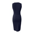 thumbnail image 4 of Vestido sexy de fiesta sin mangas con cuello en V, plisado y color liso para mujer, 4 of 4