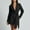 Black, variant on Oplxuo Women's Long Blazers Elegant V Neck Formal Suit Jackets Long Sleeve Sexy Work Office Business Belt Mini Dress