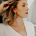 thumbnail image 2 of Bohemian Pattern Leather Earring Teardrop PU Dangle Party Earrings For Women Girls, 2 of 5