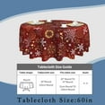 thumbnail image 4 of Tablecloth Round 60 Inch,Snowflake Golden Christmas Table Cloth Washable Spillproof Wrinkle Free Fabric Table Cover for Indoor Outdoor Kitchen Dinning, 4 of 6