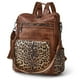 thumbnail image 1 of OPAGE Mochila de cuero para mujer, bolso de hombro con borlas a la moda, bolsos de viaje grandes de diseñador, 1 of 5