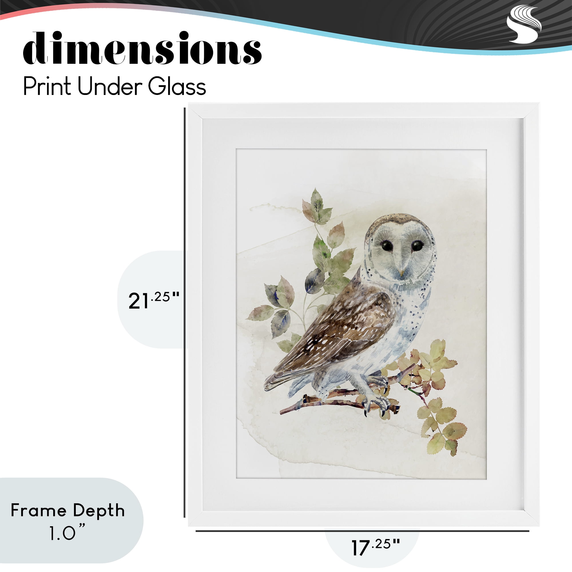 Stupell Industries Owl Among Autumn Leaves White Framed Print Under Glass, design by CAD Designs