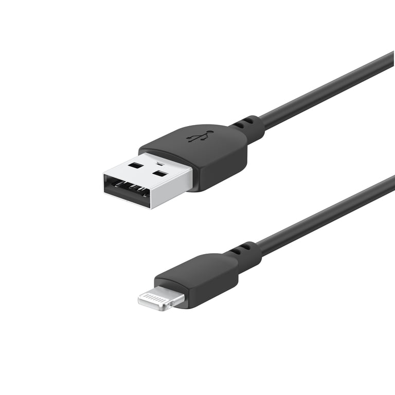 onn. 3 ft Lightning to USB Charging Cable, Black photo 2