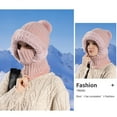 thumbnail image 6 of MAIHAN Women Winter Hat Knitted Hat in Autumn and Winter,3 in 1 Hat Cold Resistant, Wind-Resistant Face Mask Hooded Scarf,Pink, 6 of 6