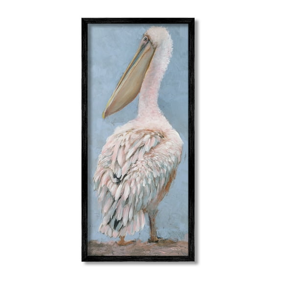 Stupell Industries Traditional Pelican View Animals & Insects Painting Black Framed Art Print Wall Art, 10 x 24