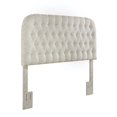 thumbnail image 2 of Diamond Tufted Full or Queen Upholstered Headboard in Oatmeal Gray, 2 of 9