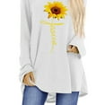 thumbnail image 4 of DYMADE Women Printed Loose Round Neck Long Sleeve Casual Long T-shirt, 4 of 5