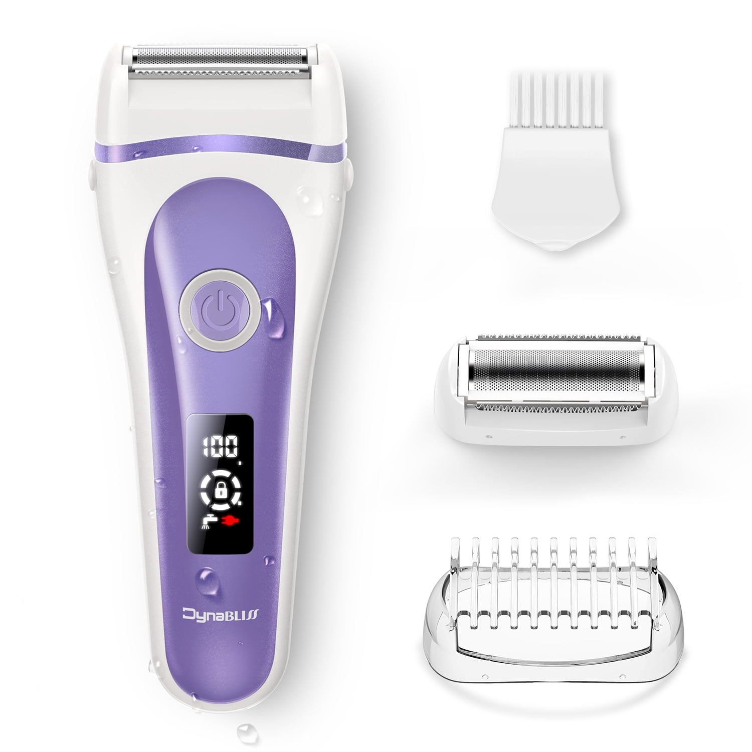 Electric Razors for Women Bikini Trimmer, DynaBliss Lady Shaver  Rechargeable Womens Electric Razor, Wet and Dry Hair Remover for Arm Legs  Underarms with LED Display 