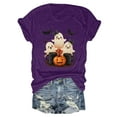 thumbnail image 4 of CAUYDY Halloween Shirts for Women T Shirt Holiday Graphic Crewneck Short Sleeve Tee Tops(Z03-Purple,M), 4 of 5