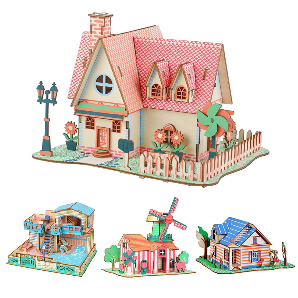3D Diy Puzzle Jigsaw Baby Toy Construction Gift For Children Houses Puzzle To jw 